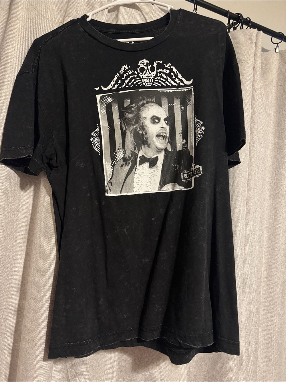 Black Graphic Beetlejuice-Inspired Men’s T-Shirt